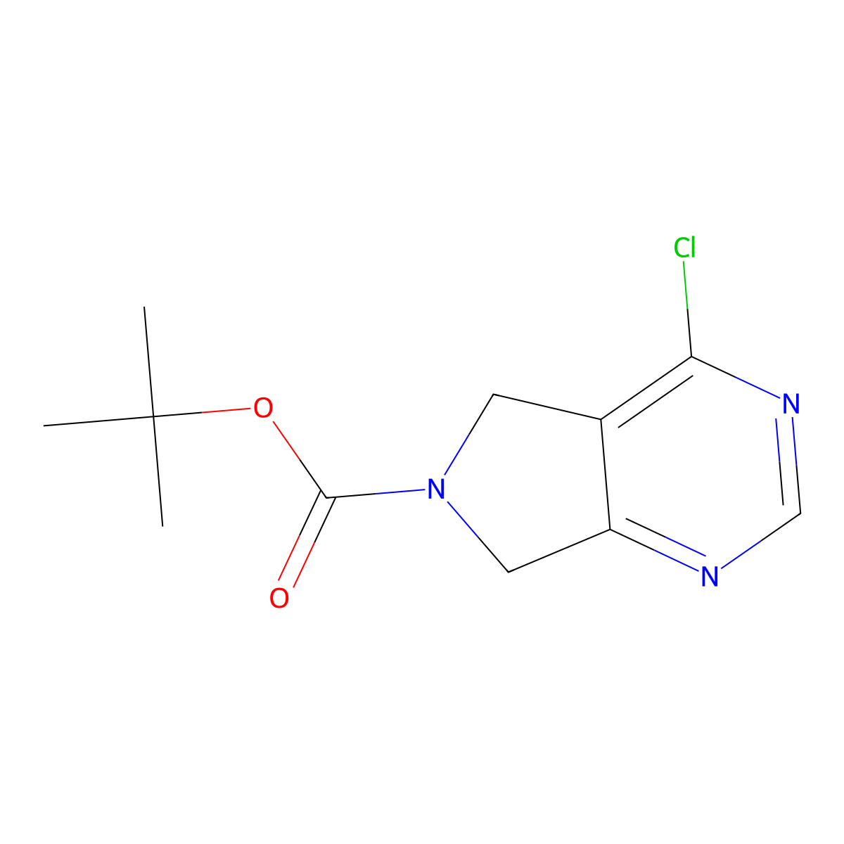 tert-butyl 4-Chloro-5H-pyrrolo[3,4-d]pyrimidine-6(7H)-carboxylate molecular structure, CAS 1053657-15-0