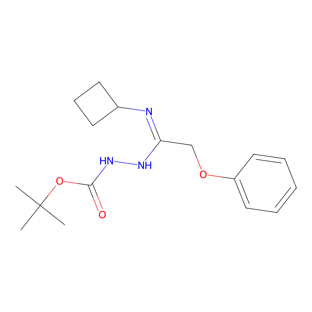N'-[1-Cyclobutylamino-2-phenoxyethylidene]hydrazinecarboxylic acid tert-butyl ester molecular structure, CAS 1053657-19-4