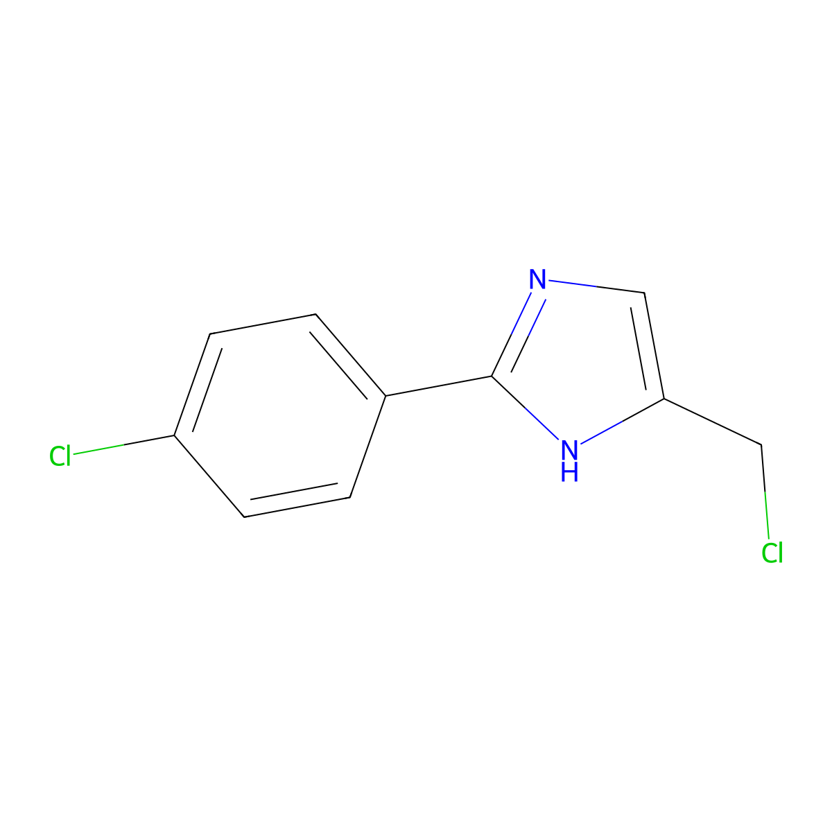 5-Chloromethyl-2-(4-chlorophenyl)-1H-imidazole molecular structure, CAS 1053657-20-7