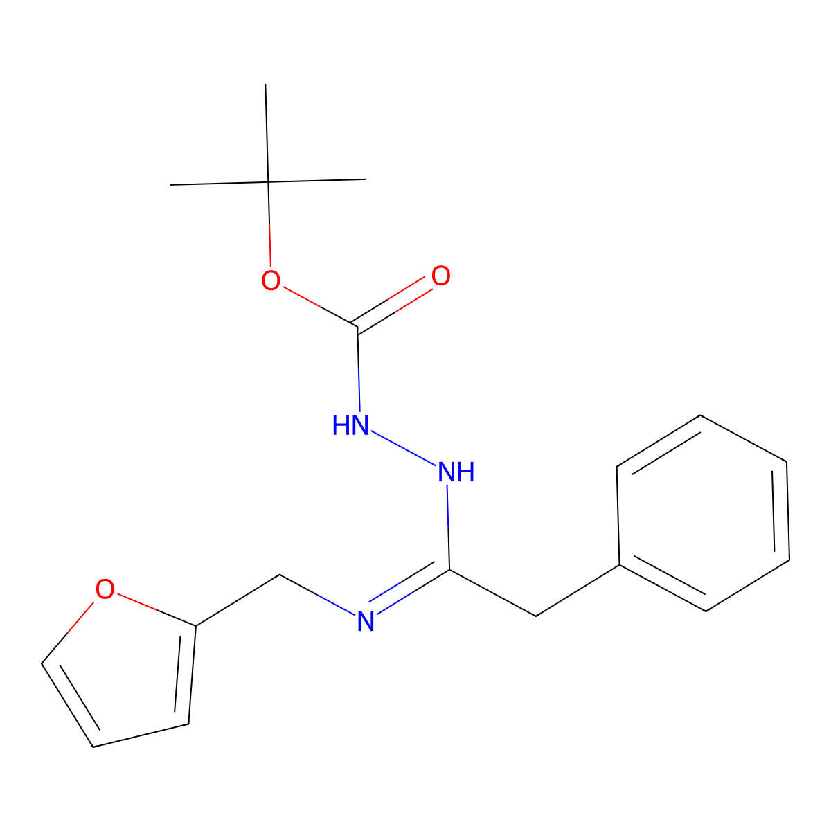 N'-[1-[(Furan-2-ylmethyl)amino]2-phenylethylidene]hydrazinecarboxylic acid tert-butyl ester molecular structure, CAS 1053657-29-6