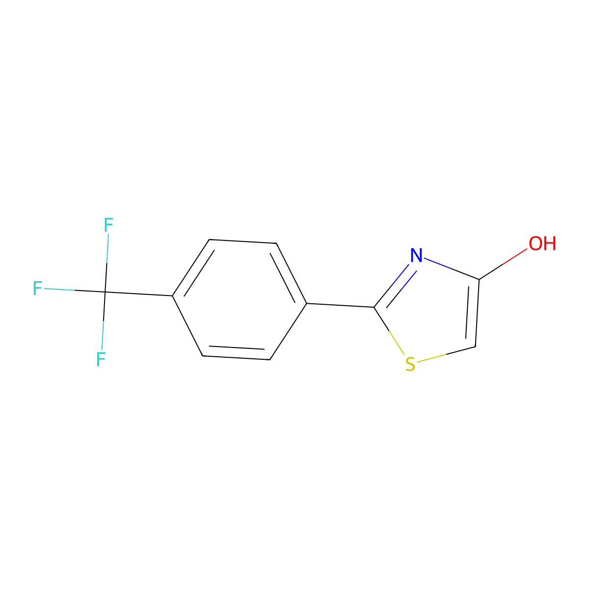 4-Thiazolol, 2-[4-(trifluoromethyl)phenyl]- molecular structure, CAS 1053657-35-4