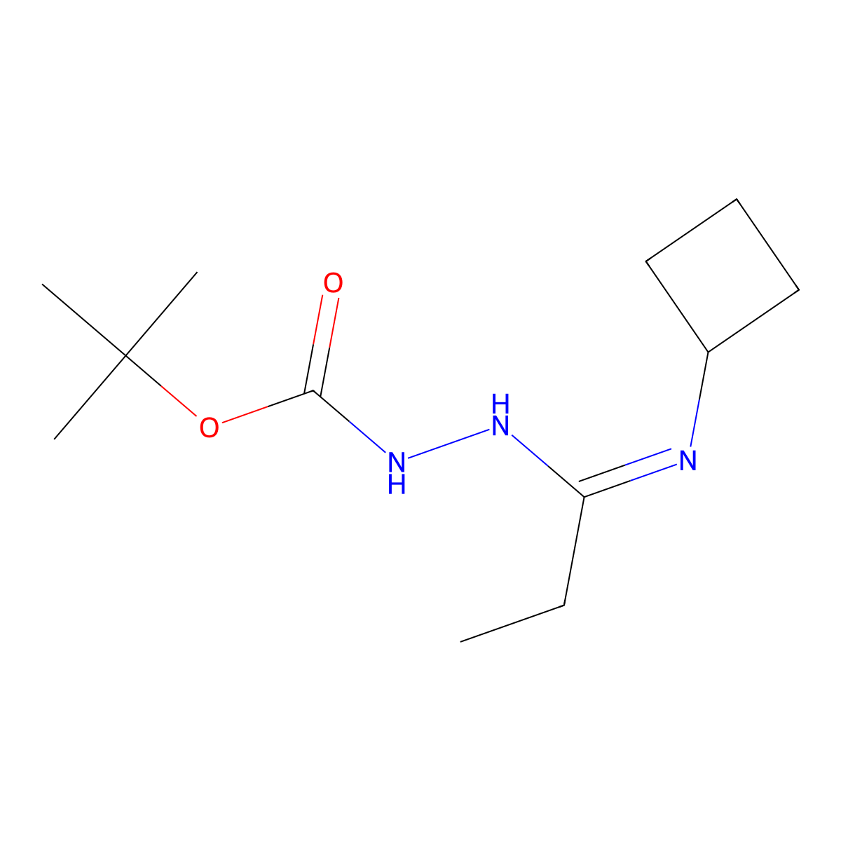 N'-[1-Cyclobutylaminopropylidene]hydrazinecarboxylic acid tert-butyl ester molecular structure, CAS 1053657-78-5