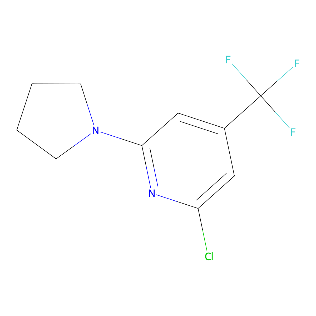 2-Chloro-6-(pyrrolidin-1-yl)-4-(trifluoromethyl)pyridine molecular structure, CAS 1053657-79-6