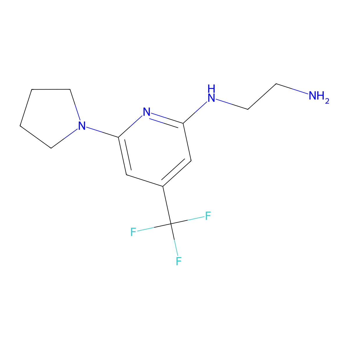 N-(2-aminoethyl)-6-(pyrrolidin-1-yl)-4-(trifluoromethyl)pyridin-2-amine molecular structure, CAS 1053657-86-5