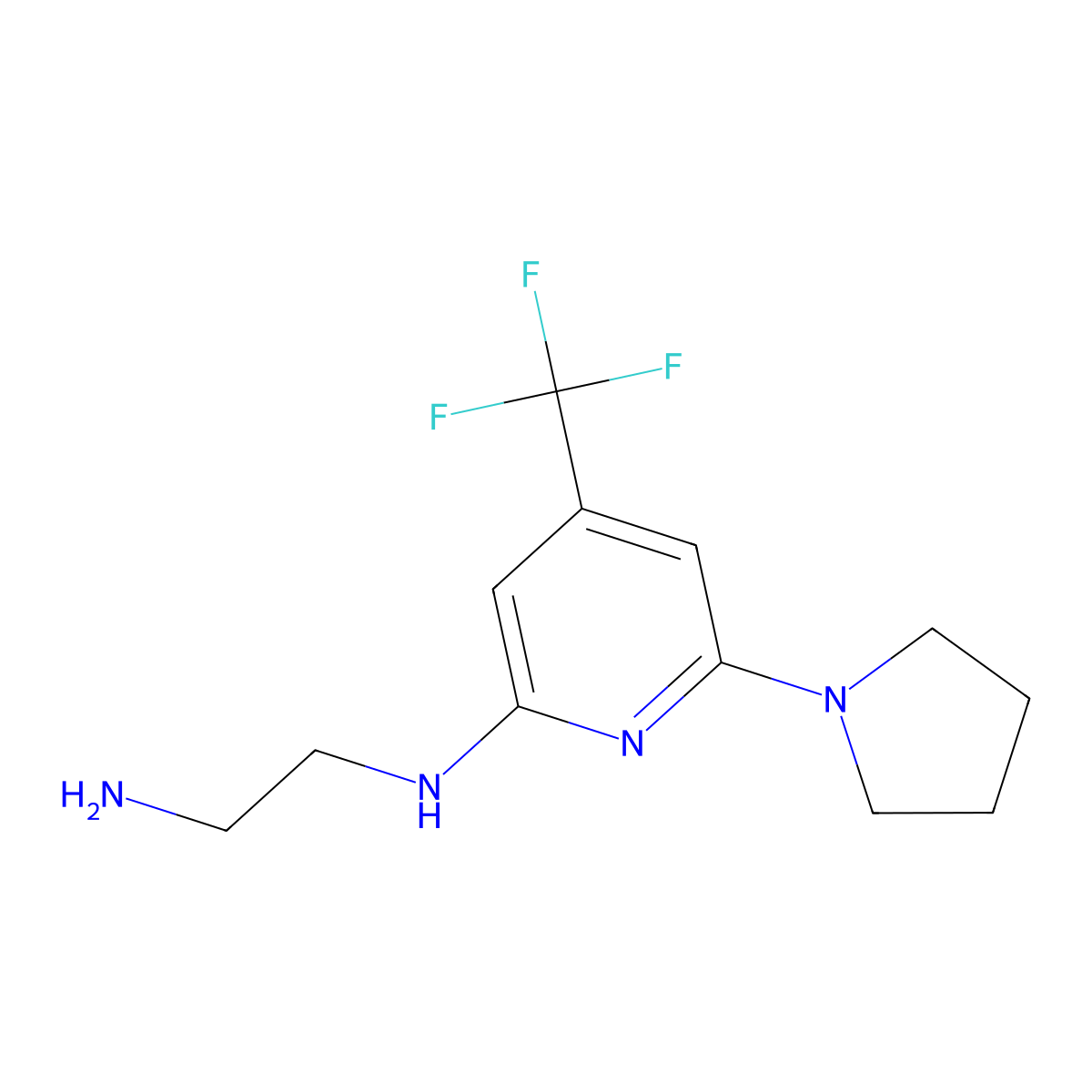 N-(2-aminoethyl)-6-(pyrrolidin-1-yl)-4-(trifluoromethyl)pyridin-2-amine molecular structure, CAS 1053657-86-5