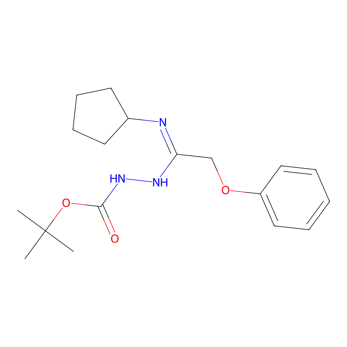 N'-[1-Cyclopentylamino-2-phenoxyethylidene]hydrazinecarboxylic acid tert-butyl ester molecular structure, CAS 1053657-97-8