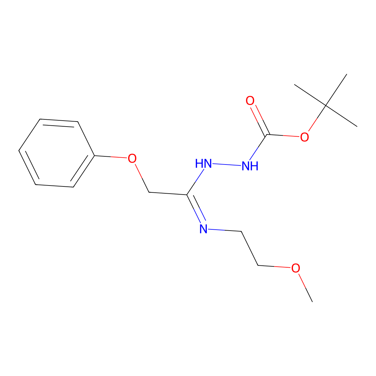 N'-[1-(2-Methoxyethylamino)-2-phenoxyethylidene]hydrazinecarboxylic acid tert-butyl ester molecular structure, CAS 1053658-05-1