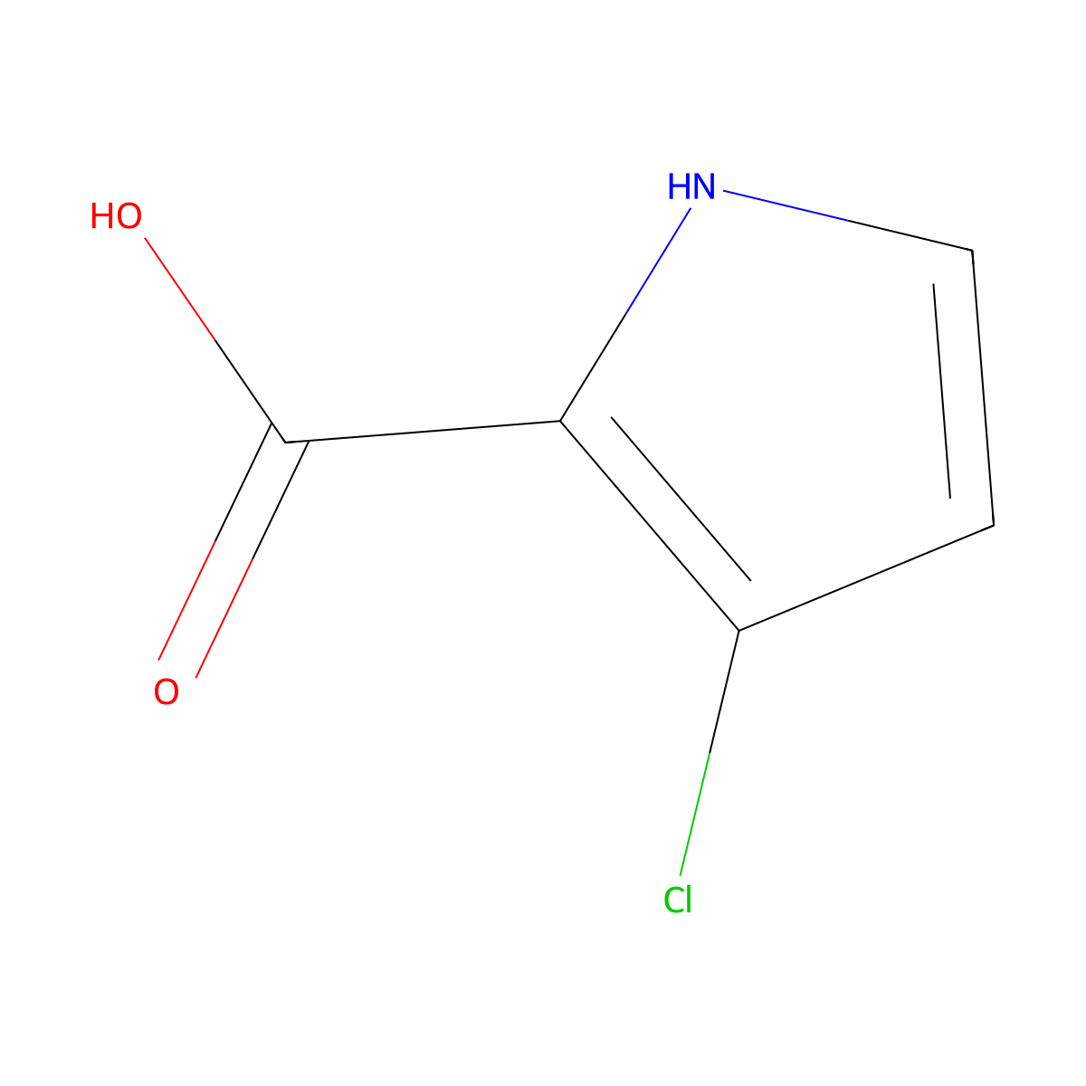3-chloro-1H-pyrrole-2-carboxylic acid molecular structure, CAS 1053658-09-5