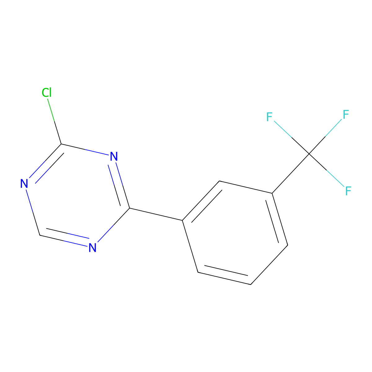 2-Chloro-4-(3-trifluoromethyl-phenyl)-[1,3,5]triazine molecular structure, CAS 1053658-32-4
