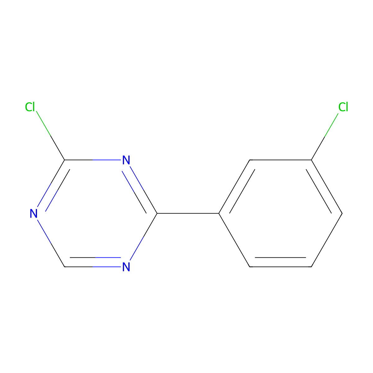 2-Chloro-4-(3-chlorophenyl)-1,3,5-triazine molecular structure, CAS 1053658-39-1