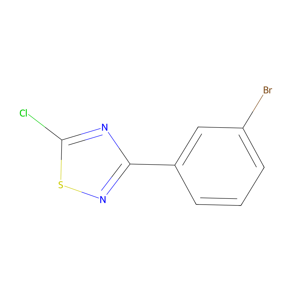 3-(3-Bromophenyl)-5-chloro-1,2,4-thiadiazole molecular structure, CAS 1053659-07-6