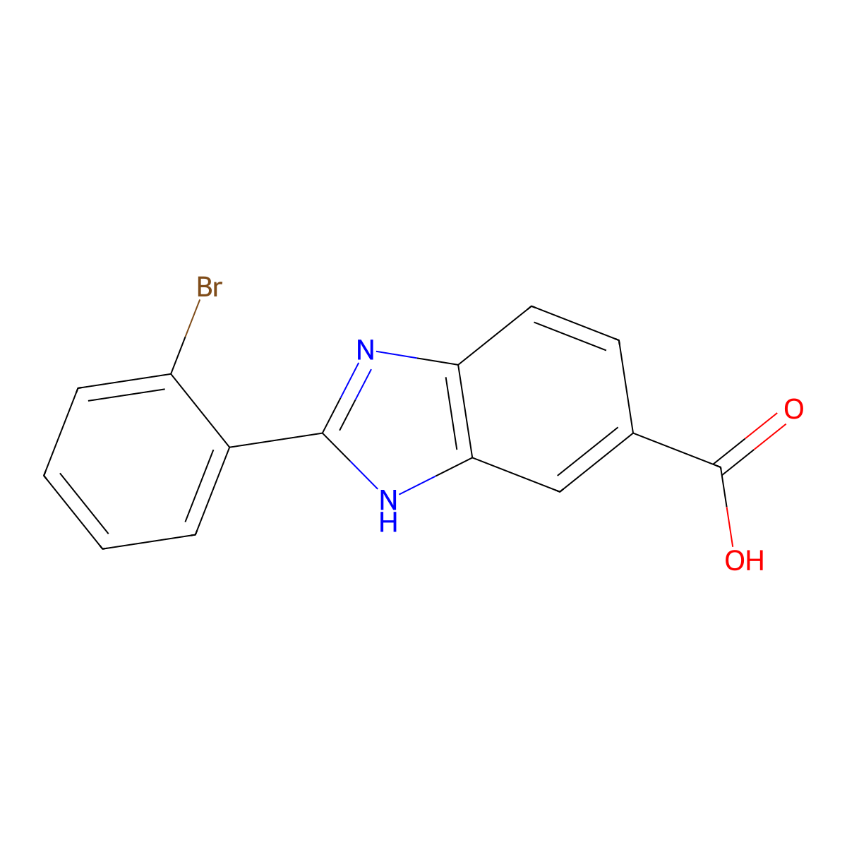 2-(2-Bromophenyl)-1H-benzimidazole-6-carboxylic acid molecular structure, CAS 1053659-26-9