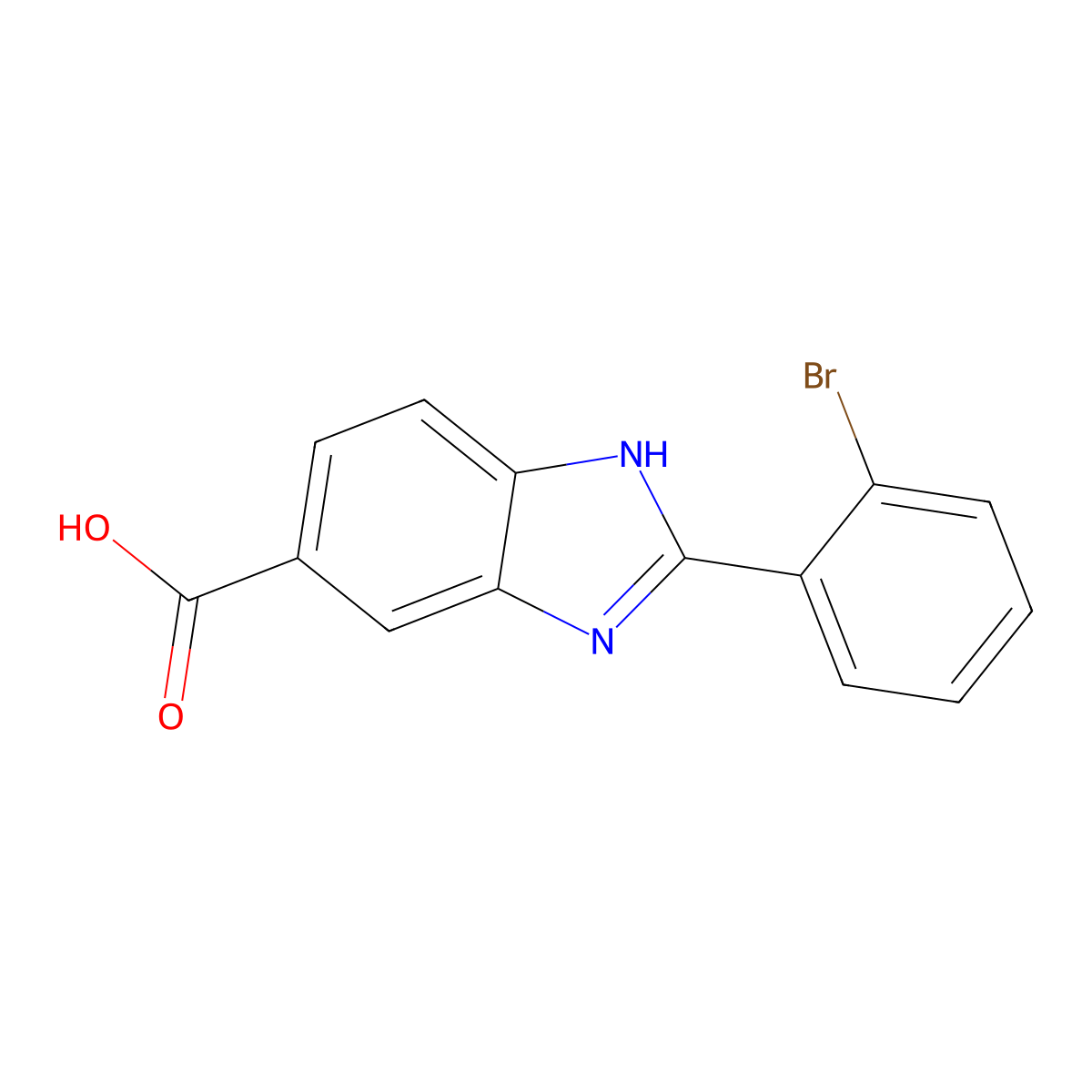 2-(2-Bromophenyl)-1H-benzimidazole-6-carboxylic acid molecular structure, CAS 1053659-26-9