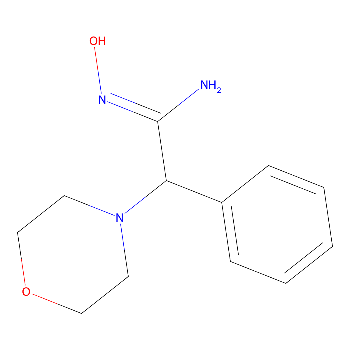 N-Hydroxy-2-morpholin-4-yl-2-phenyl-acetamidine molecular structure, CAS 1053659-35-0