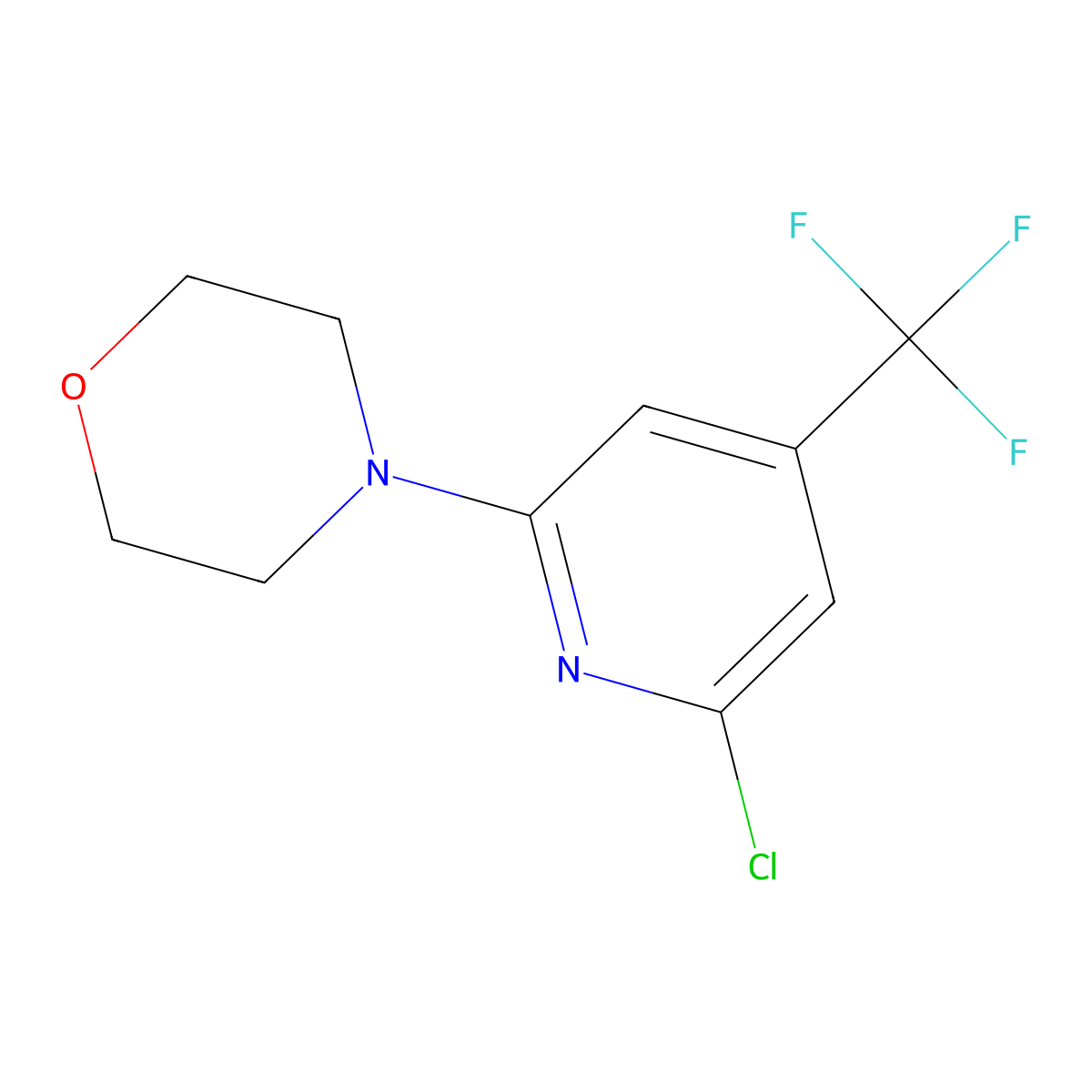 4-[6-Chloro-4-(trifluoromethyl)pyridin-2-yl]morpholine molecular structure, CAS 1053659-40-7