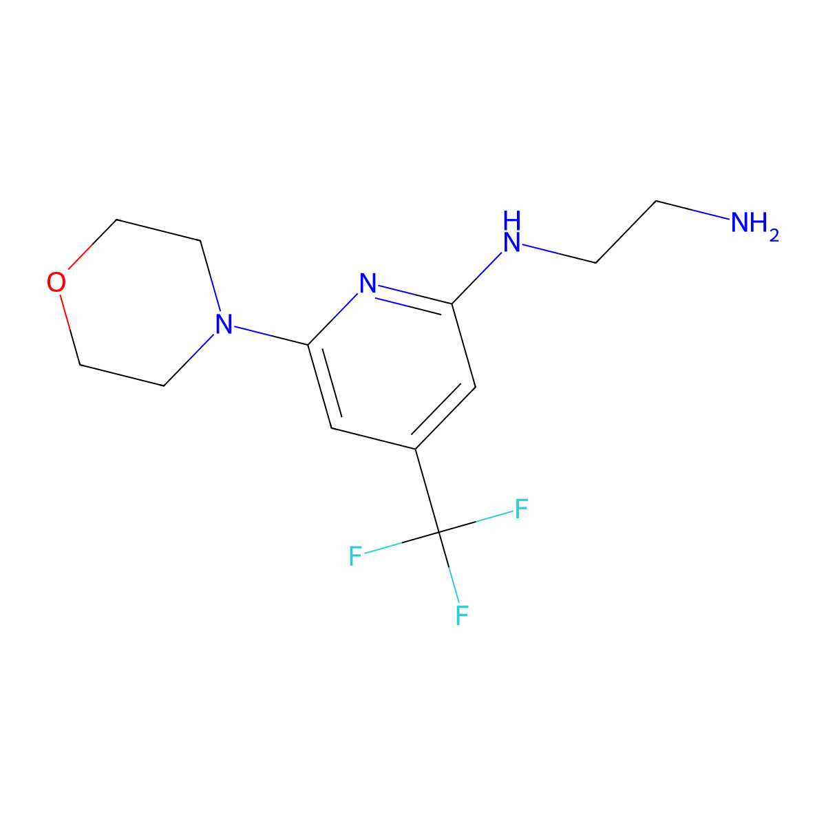 N*1*-(6-Morpholin-4'-yl-4-(trifluoromethyl)pyridin-2-yl)ethane-1,2-diamine molecular structure, CAS 1053659-51-0