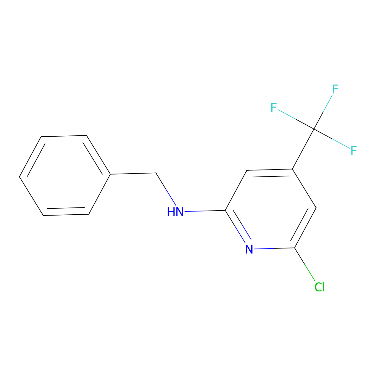 N-Benzyl-6-chloro-4-(trifluoromethyl)pyridin-2-amine molecular structure, CAS 1053659-65-6