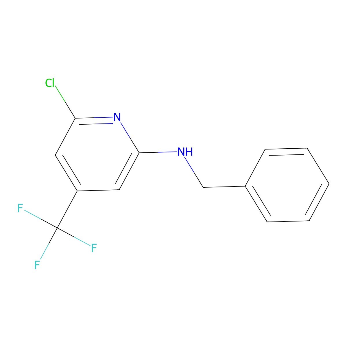 N-Benzyl-6-chloro-4-(trifluoromethyl)pyridin-2-amine molecular structure, CAS 1053659-65-6