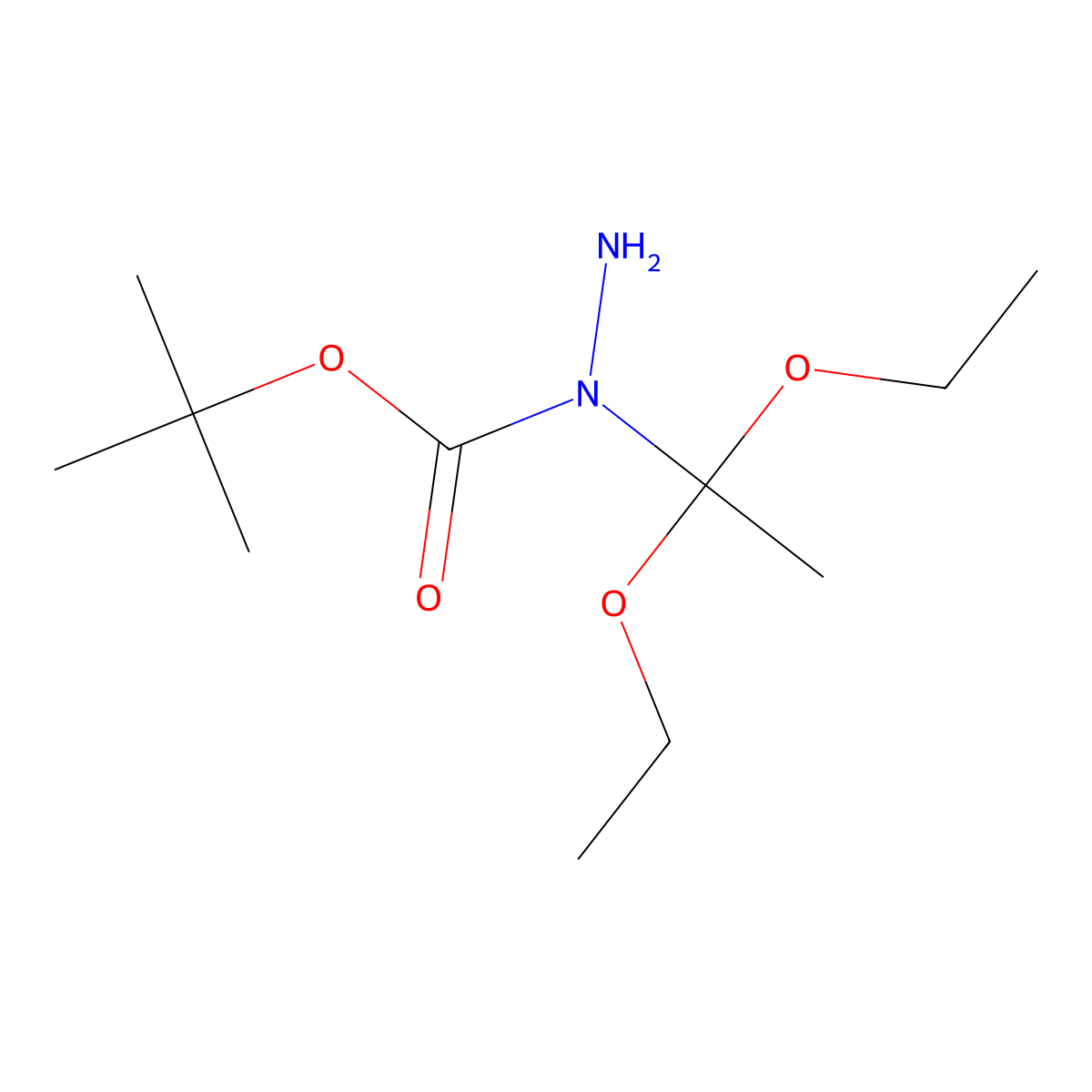tert-Butyl 1-(1,1-diethoxyethyl)hydrazine-1-carboxylate molecular structure, CAS 1053659-75-8