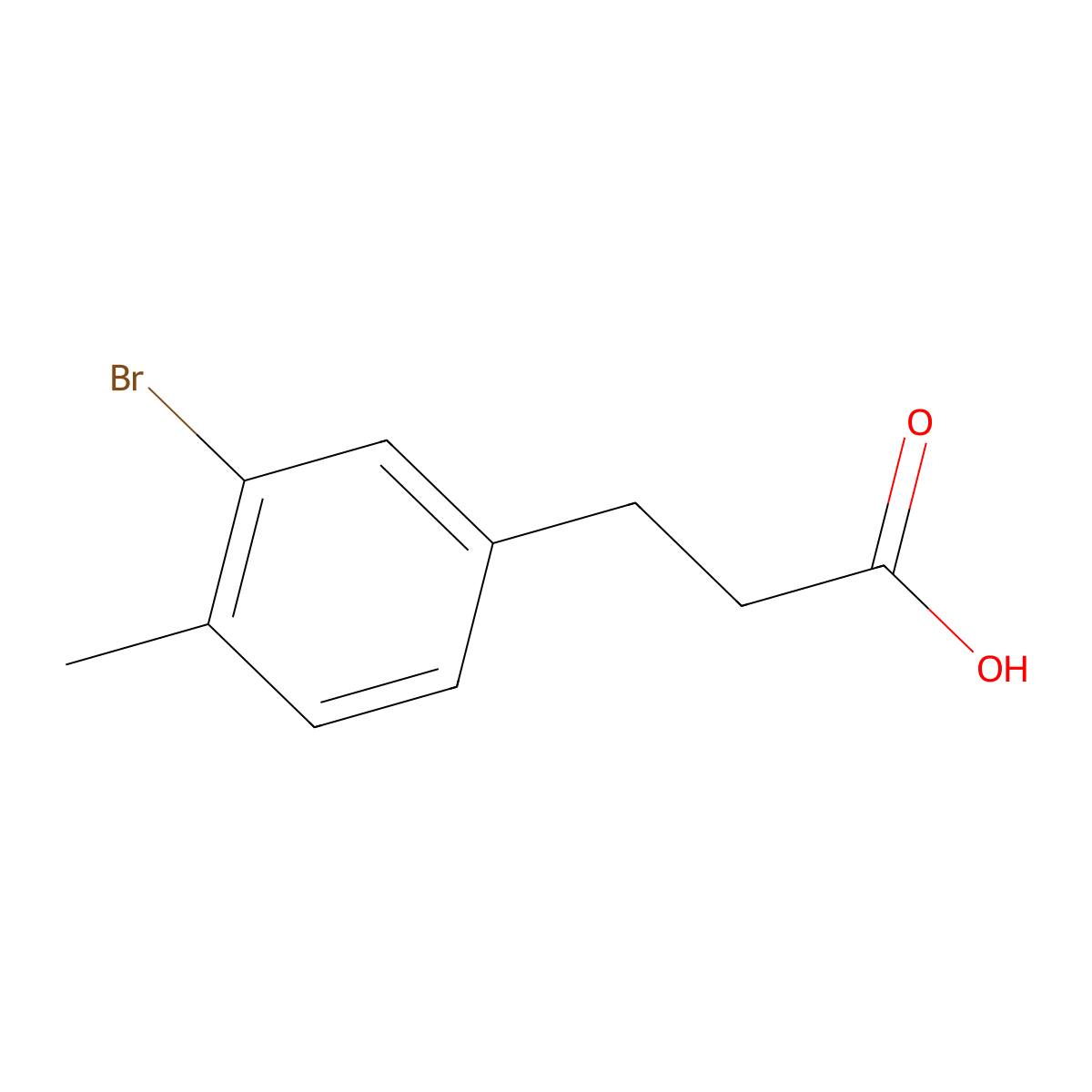 3-(3-Bromo-4-methylphenyl)propanoic acid molecular structure, CAS 1053661-17-8