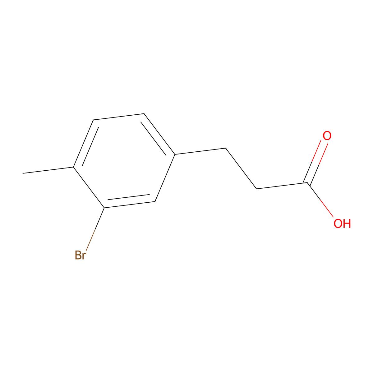 3-(3-Bromo-4-methylphenyl)propanoic acid molecular structure, CAS 1053661-17-8