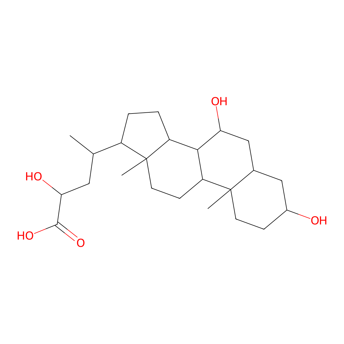 (3alpha,5beta,7alpha,23R)-3,7,23-Trihydroxycholan-24-oic acid molecular structure, CAS 105369-89-9