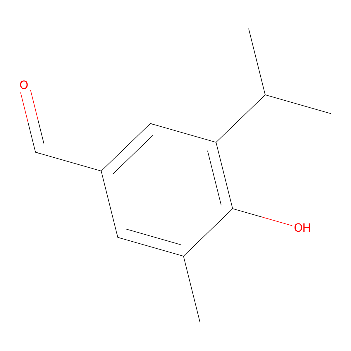 4-Hydroxy-5-isopropyl-3-methylbenzaldehyde molecular structure, CAS 10537-41-4