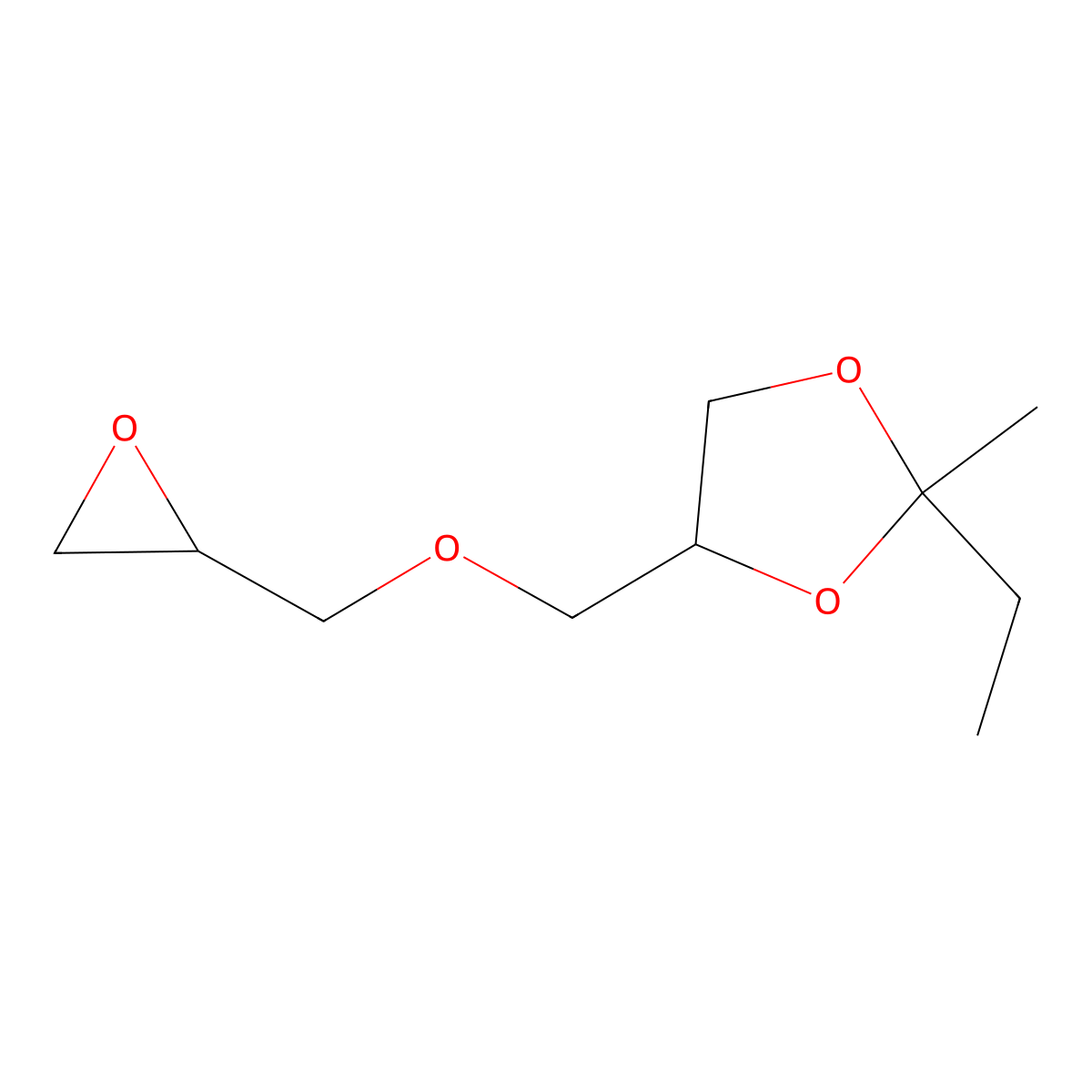 4-[(2,3-Epoxypropoxy)methyl]-2-ethyl-2-methyl-1,3-dioxolane molecular structure, CAS 10537-73-2