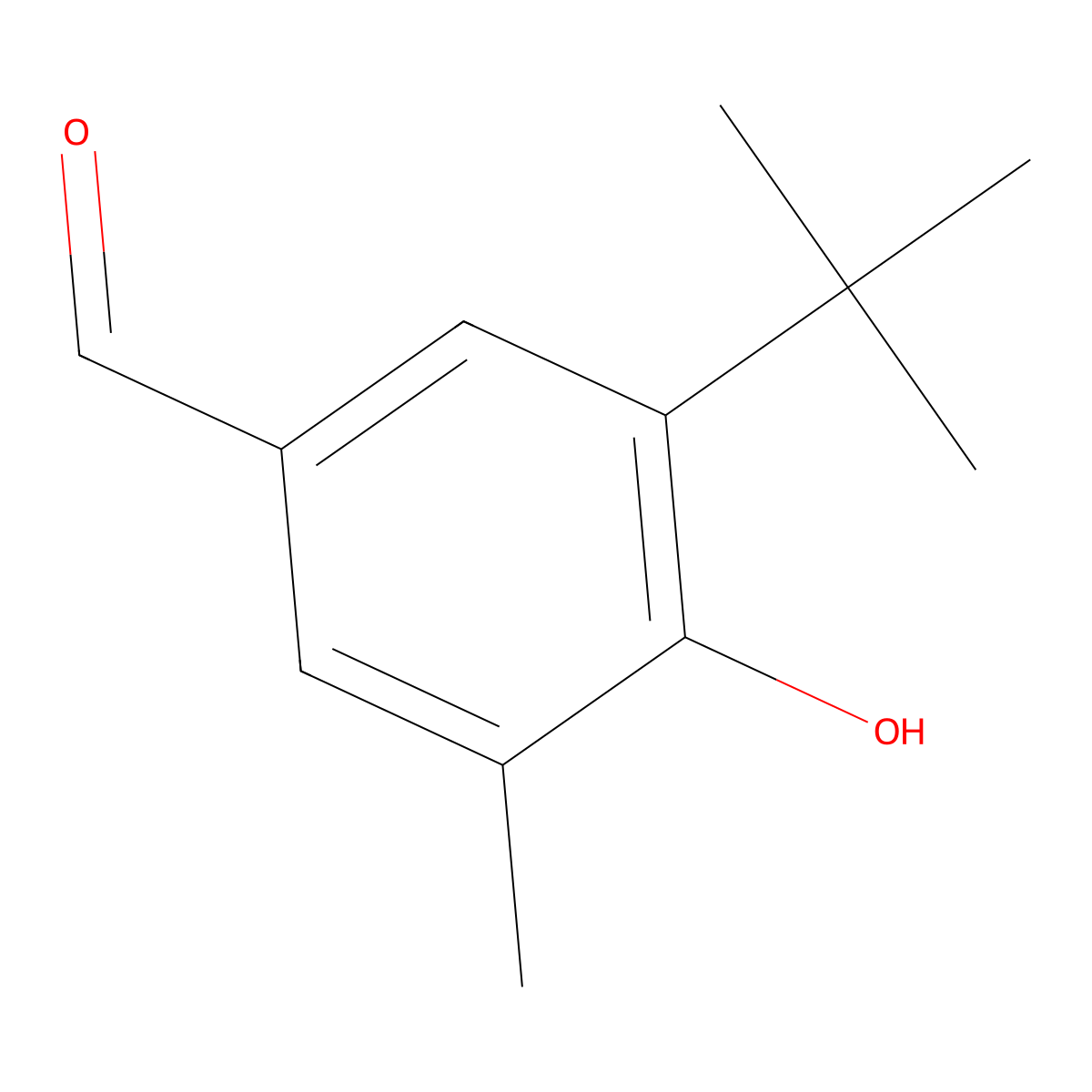3-tert-Butyl-4-hydroxy-5-methylbenzaldehyde molecular structure, CAS 10537-77-6