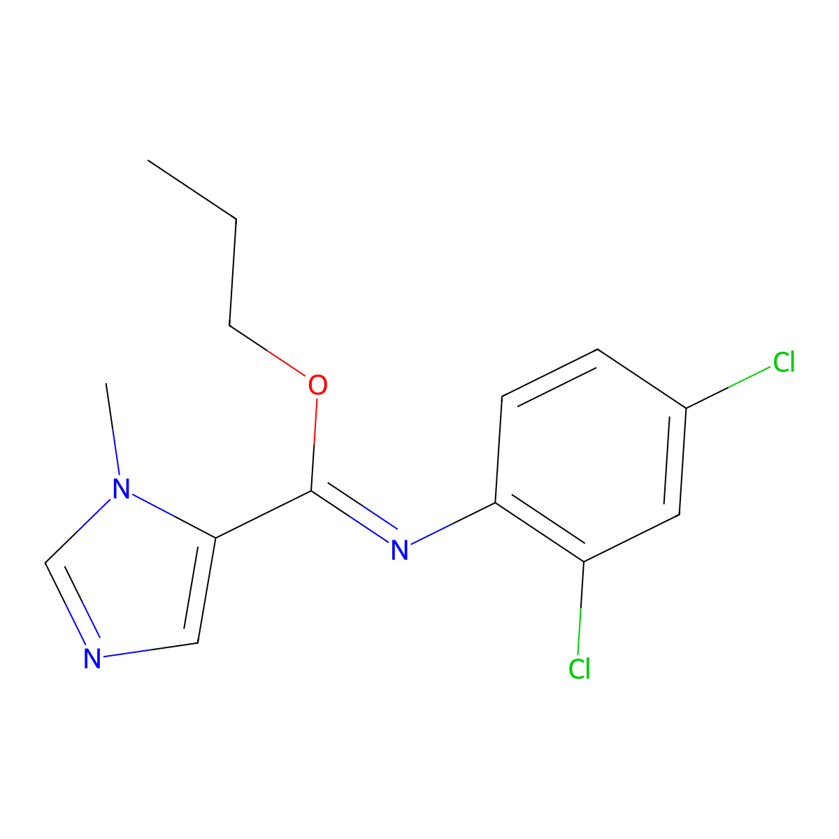 propyl N-(2,4-dichlorophenyl)-3-methylimidazole-4-carboximidate molecular structure, CAS 105371-54-8