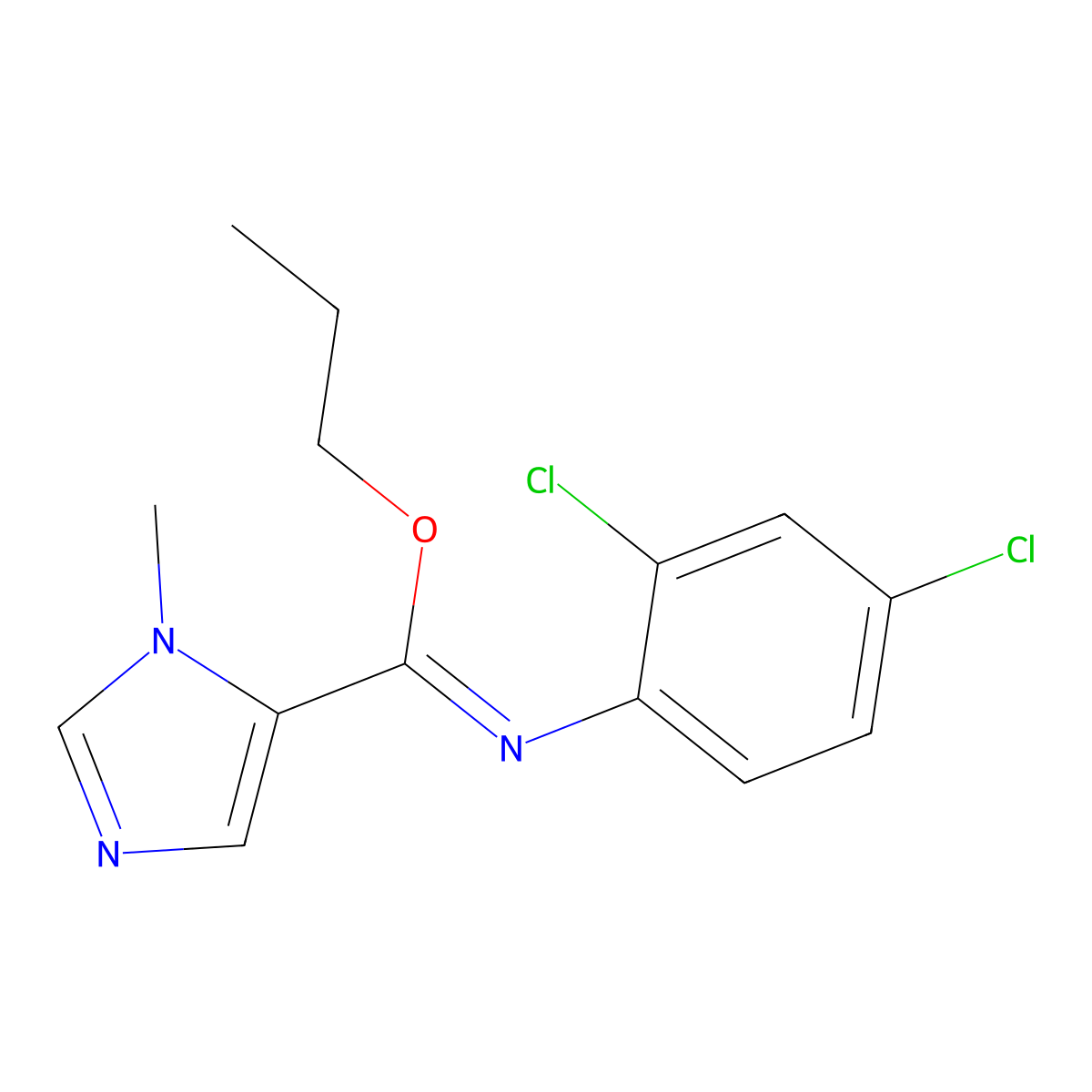 propyl N-(2,4-dichlorophenyl)-3-methylimidazole-4-carboximidate molecular structure, CAS 105371-54-8