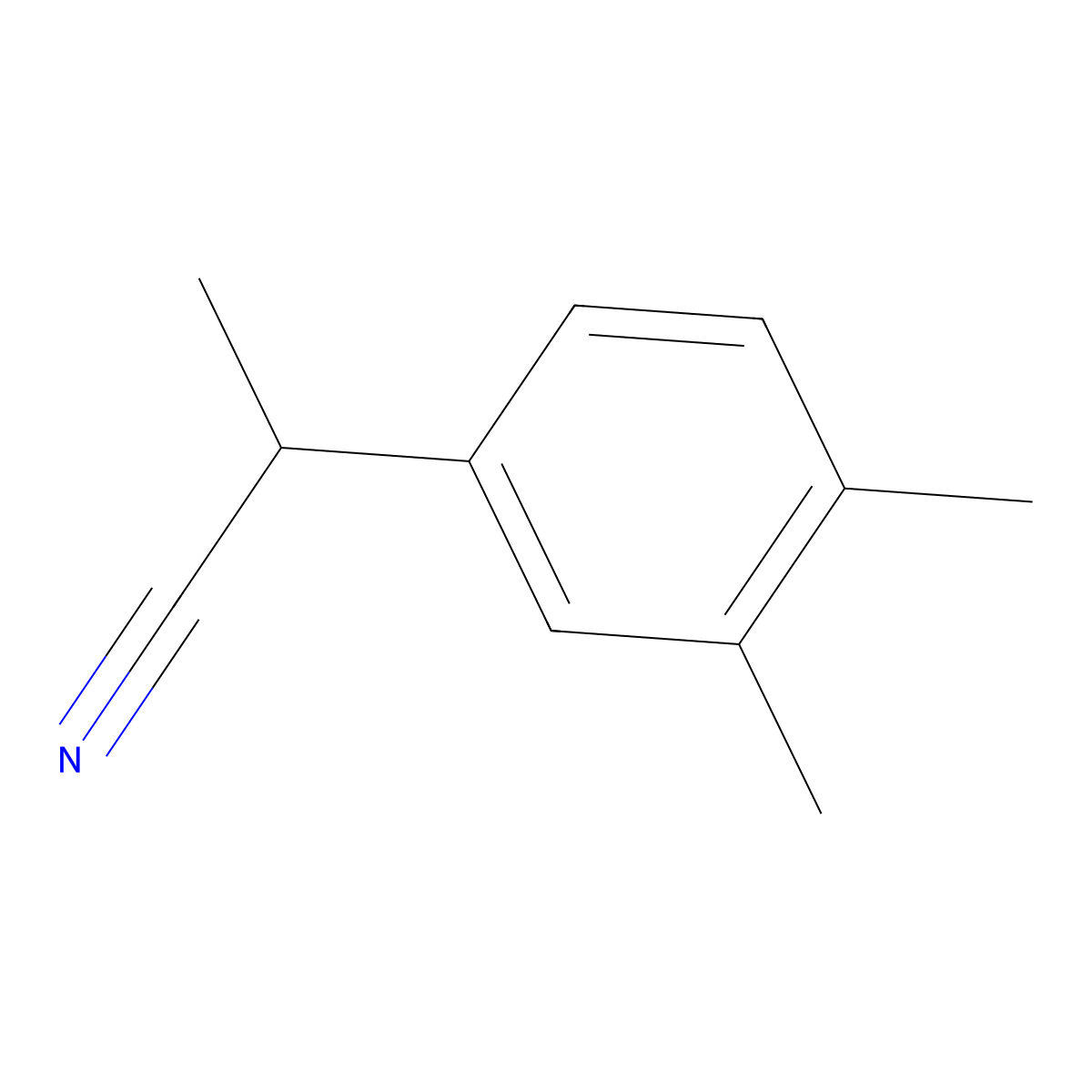 2-(3,4-Dimethylphenyl)propanenitrile molecular structure, CAS 105371-71-9
