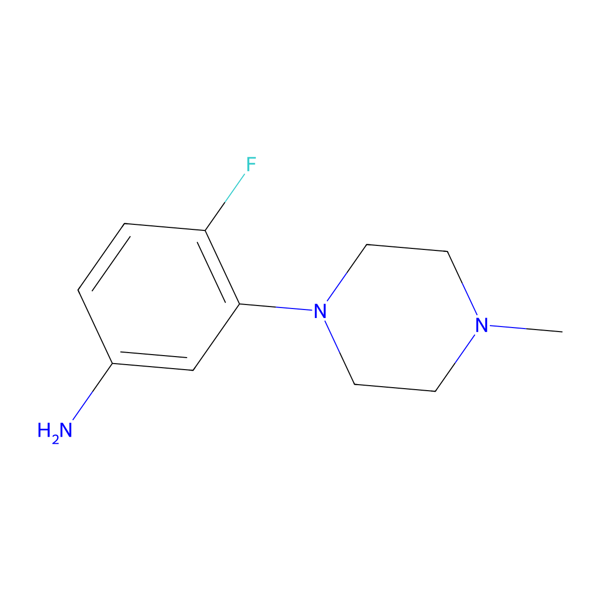 4-Fluoro-3-(4-methylpiperazin-1-yl)aniline molecular structure, CAS 105377-06-8