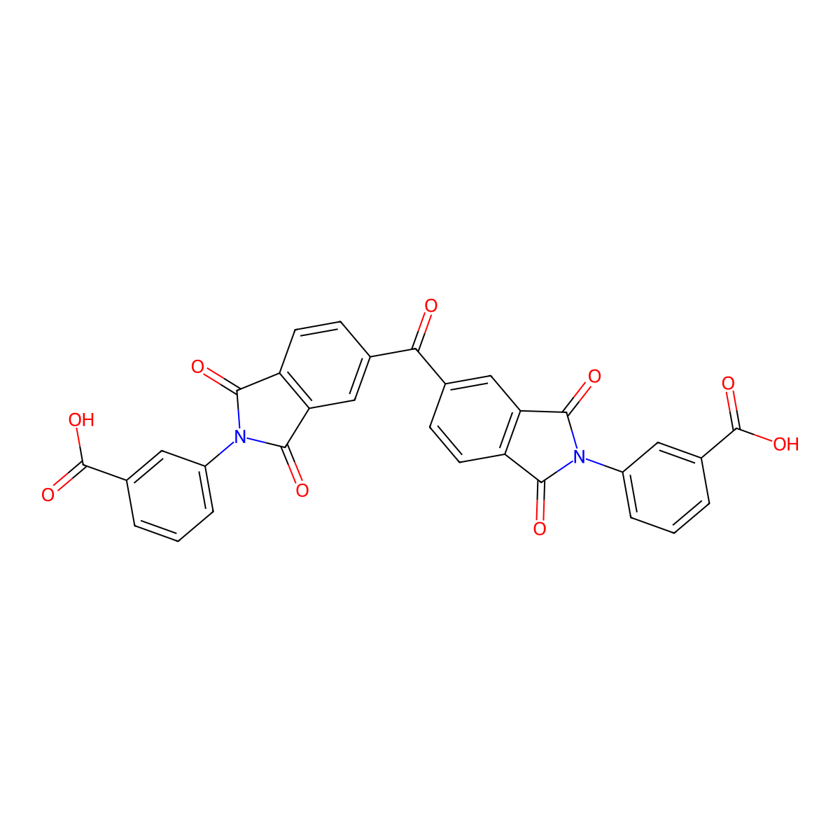 3-[5-[2-(3-Carboxyphenyl)-1,3-dioxoisoindole-5-carbonyl]-1,3-dioxoisoindol-2-yl]benzoic acid molecular structure, CAS 105377-29-5