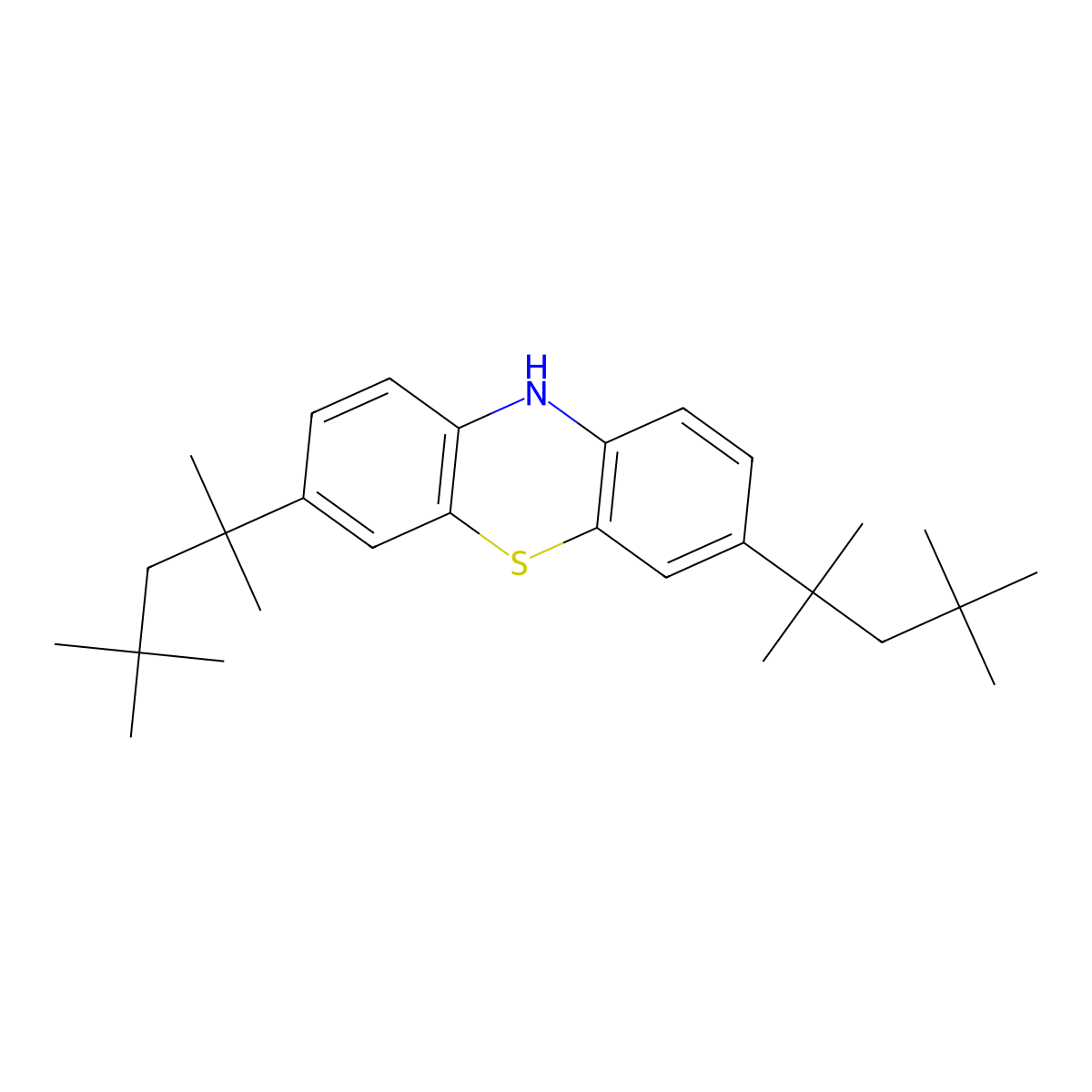 3,7-bis(1,1,3,3-tetramethylbutyl)-10H-phenothiazine molecular structure, CAS 10538-33-7