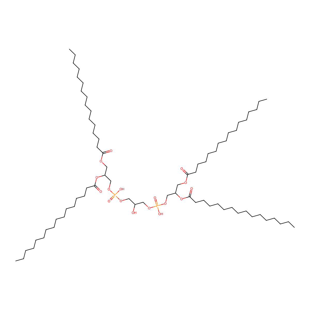CL(1'-(16:0/16:0),3'-(16:0/16:0)) molecular structure, CAS 105380-95-8