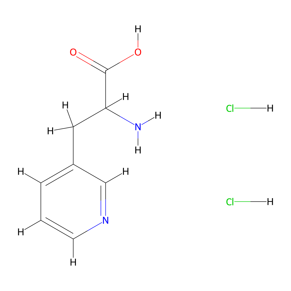 2-Amino-3-(pyridin-3-yl)propanoic acid dihydrochloride molecular structure, CAS 105381-95-1