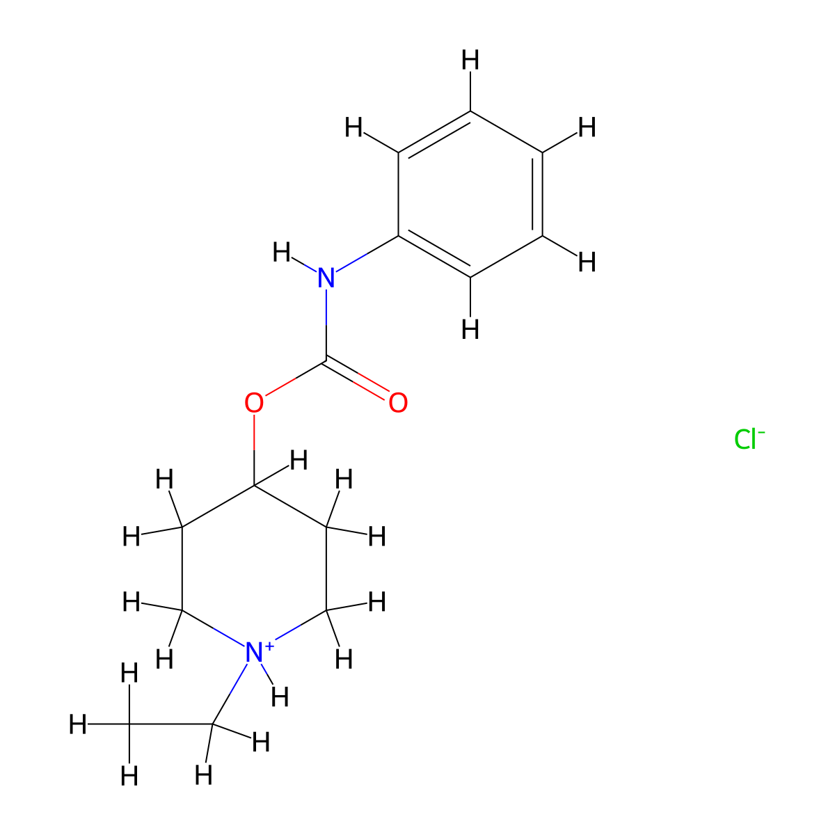 Carbanilic acid, 1-ethyl-4-piperidyl ester, hydrochloride molecular structure, CAS 105384-02-9