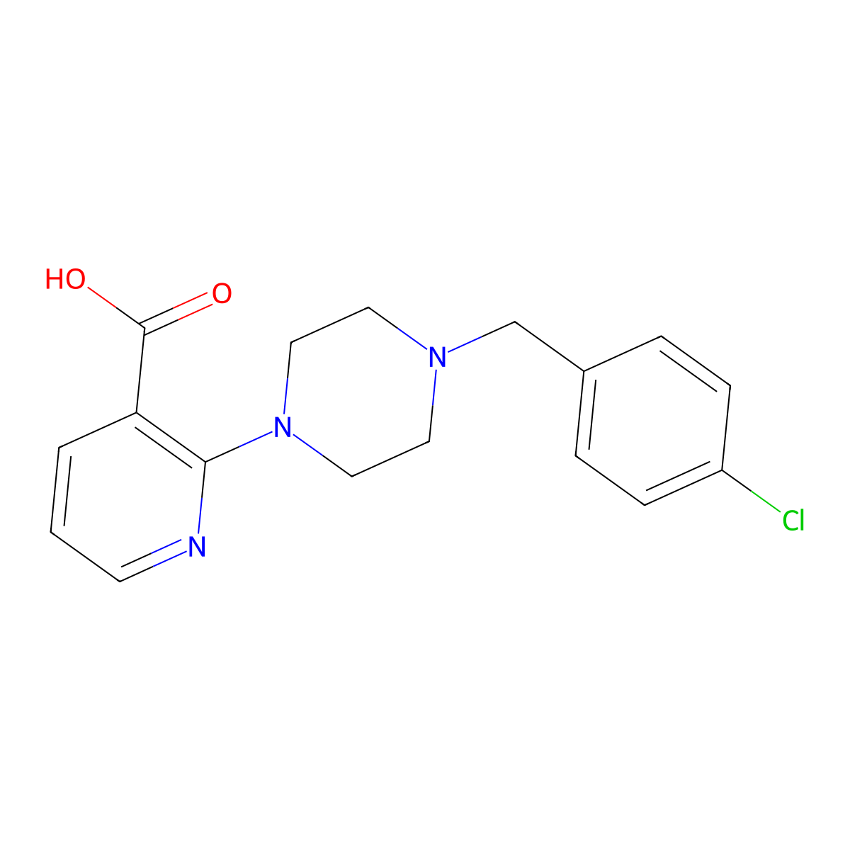 2-(4-(4-Chlorobenzyl)piperazin-1-yl)nicotinic acid molecular structure, CAS 1053886-30-8