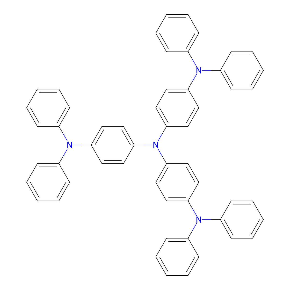 4,4',4''-Tris(n,n-diphenylamino)triphenylamine molecular structure, CAS 105389-36-4
