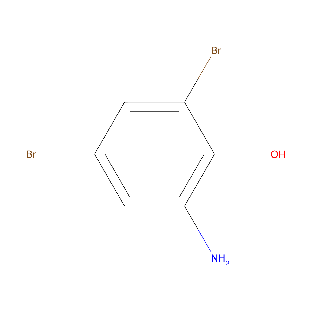 2-Amino-4,6-dibromophenol molecular structure, CAS 10539-14-7