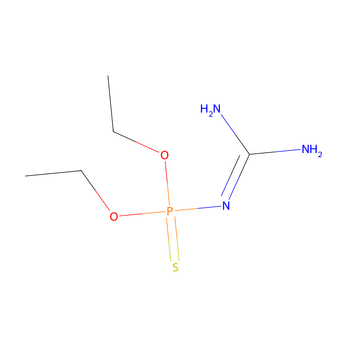 O,O-Diethyl N-carbamimidoylphosphoramidothioate molecular structure, CAS 10539-37-4