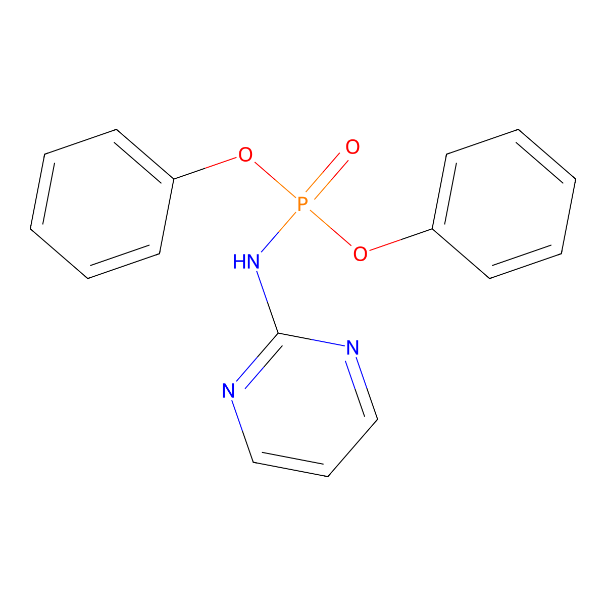 Phosphoramidic acid, N-(2-pyrimidyl)-, diphenyl ester molecular structure, CAS 10539-41-0