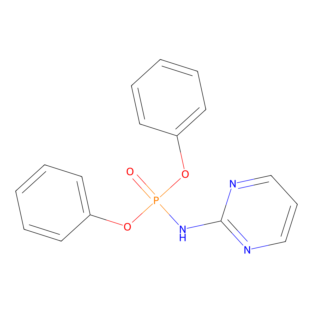Phosphoramidic acid, N-(2-pyrimidyl)-, diphenyl ester molecular structure, CAS 10539-41-0