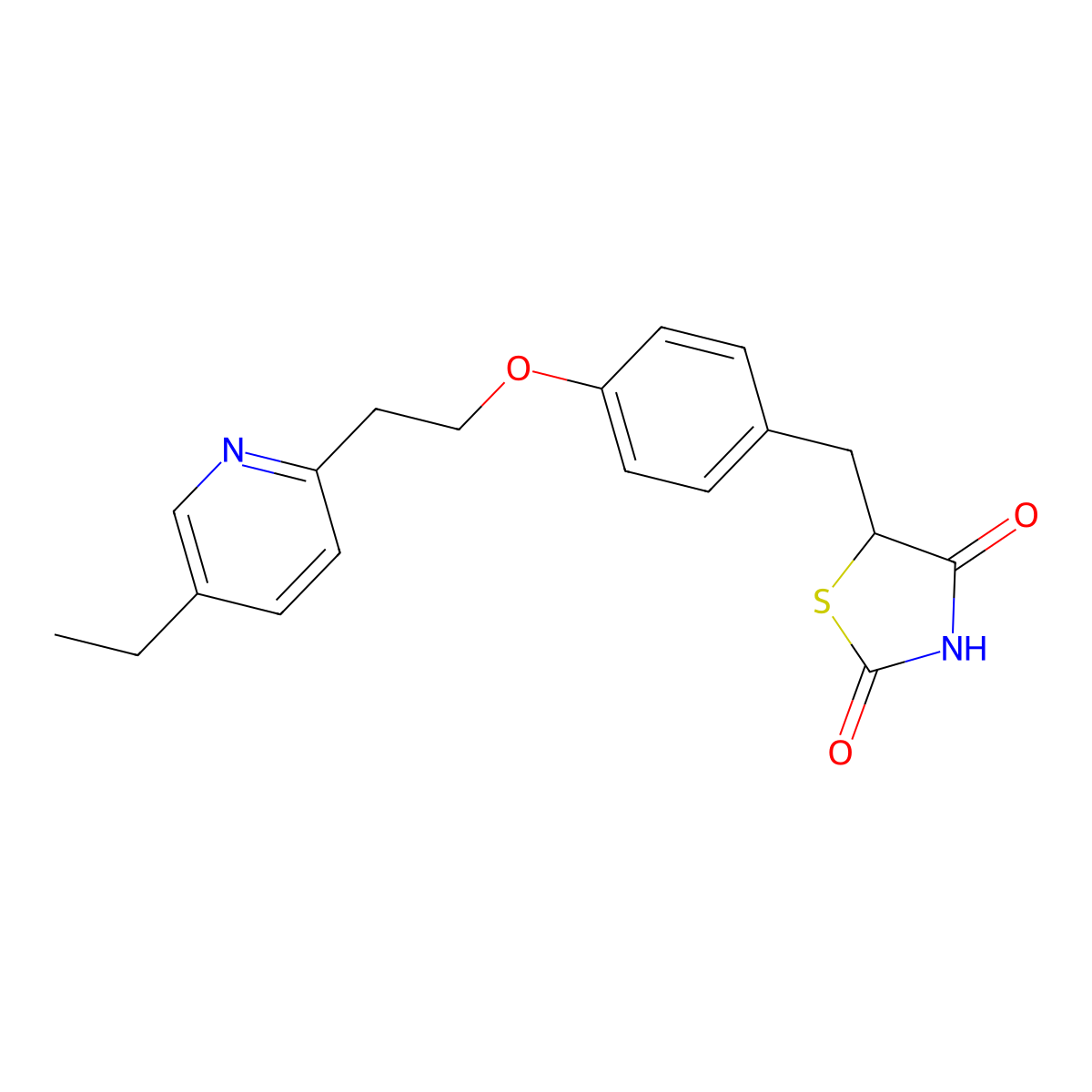 Pioglitazone molecular structure, CAS 105390-47-4
