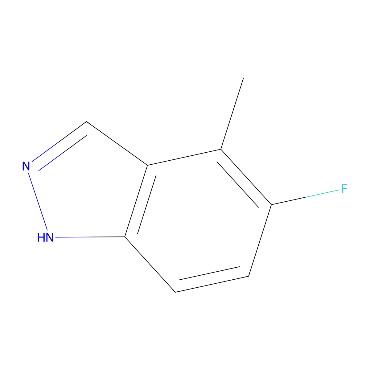 5-fluoro-4-methyl-1H-indazole molecular structure, CAS 105391-69-3