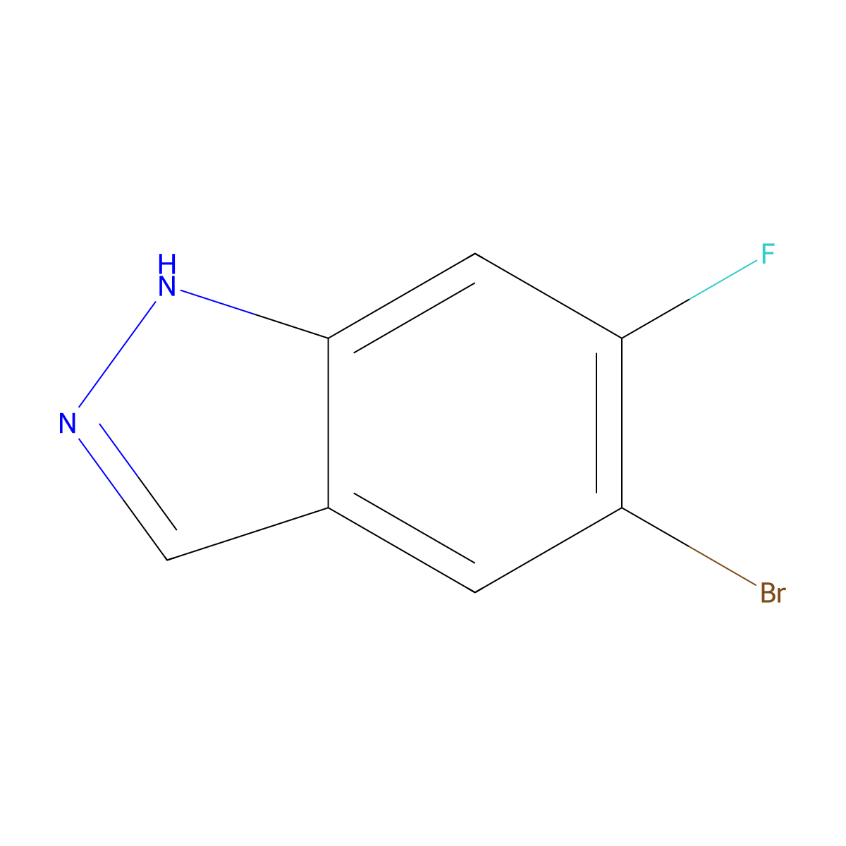 5-Bromo-6-fluoro-1H-indazole molecular structure, CAS 105391-70-6