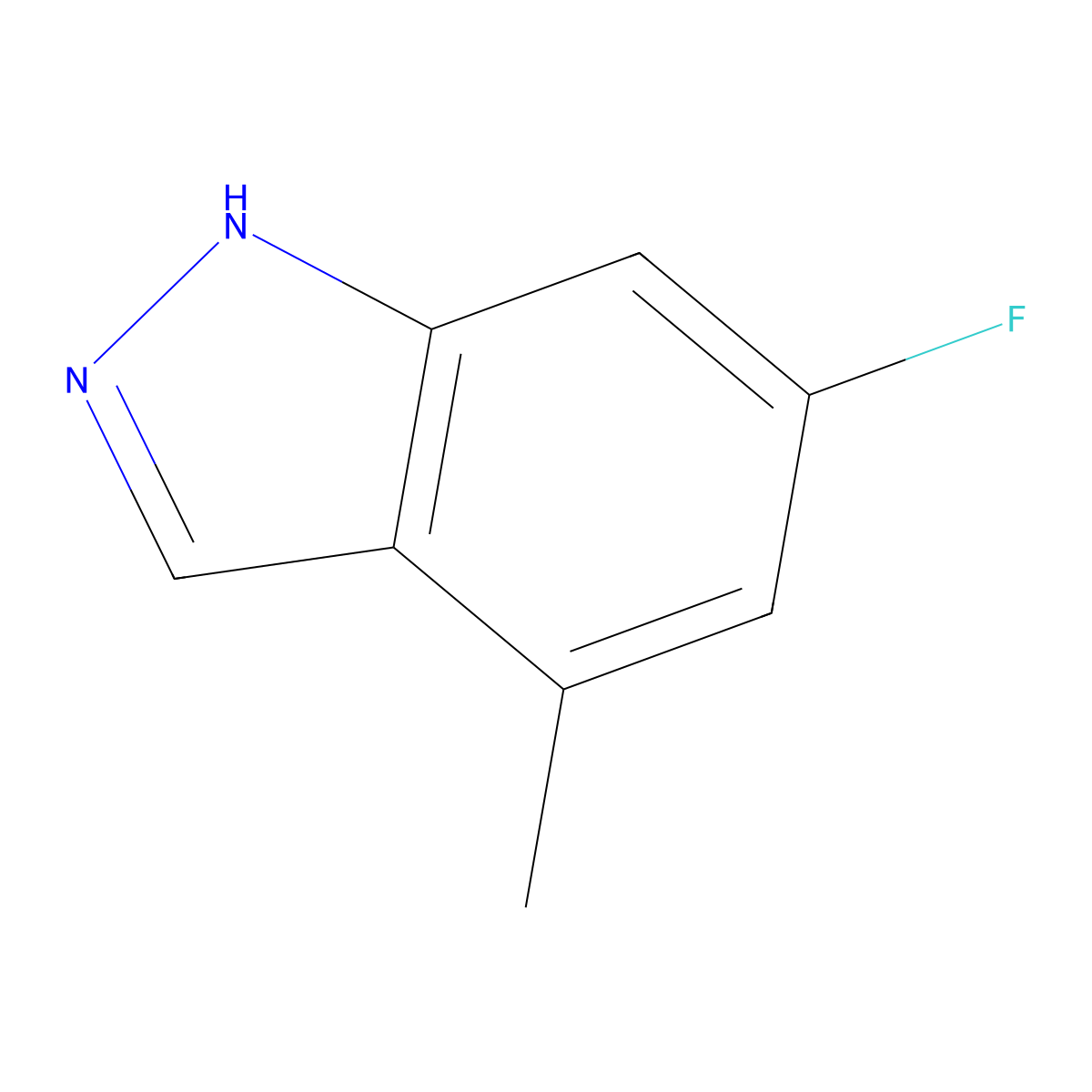 6-fluoro-4-methyl-1H-indazole molecular structure, CAS 105391-75-1