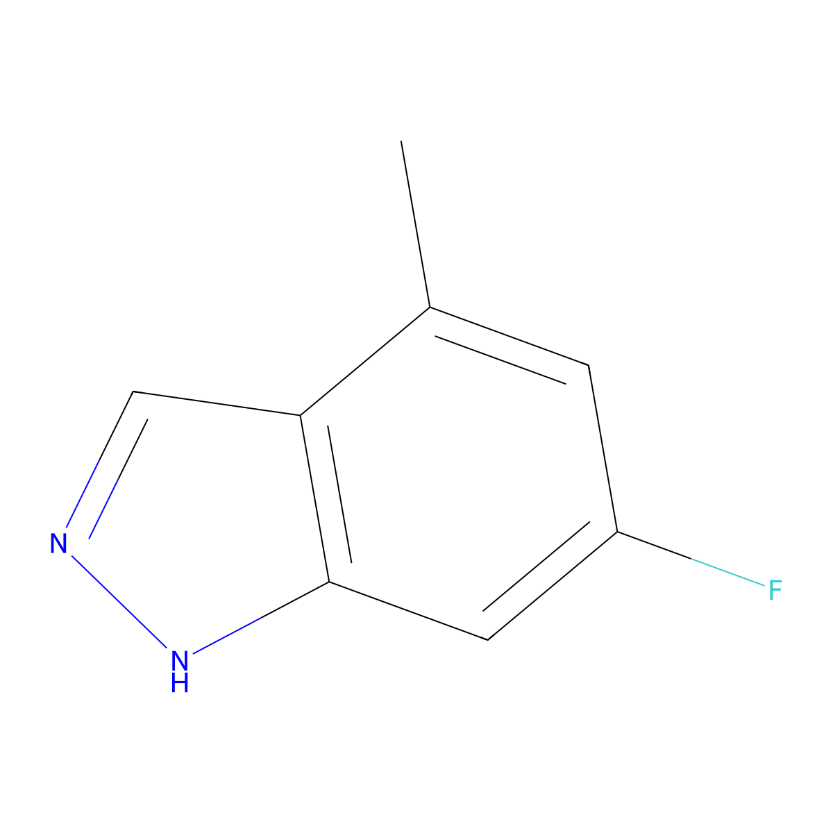 6-fluoro-4-methyl-1H-indazole molecular structure, CAS 105391-75-1