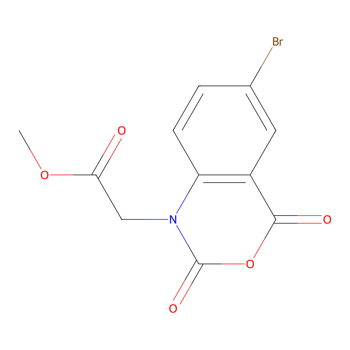 methyl 2-(6-bromo-2,4-dioxo-2,4-dihydro-1H-benzo[d][1,3]oxazin-1-yl)acetate molecular structure, CAS 105391-92-2